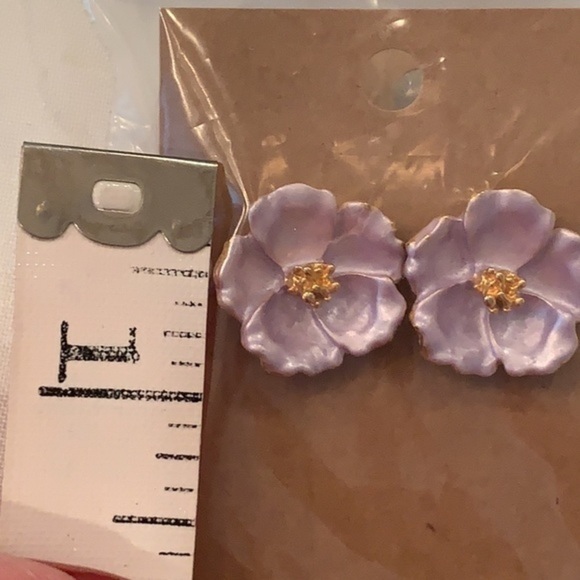 💐5/25 two pair lot pink flower statement gold - Picture 8 of 9